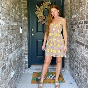 For Love & Lemons Fruitpunch Sequin Mini Dress🍌🌼